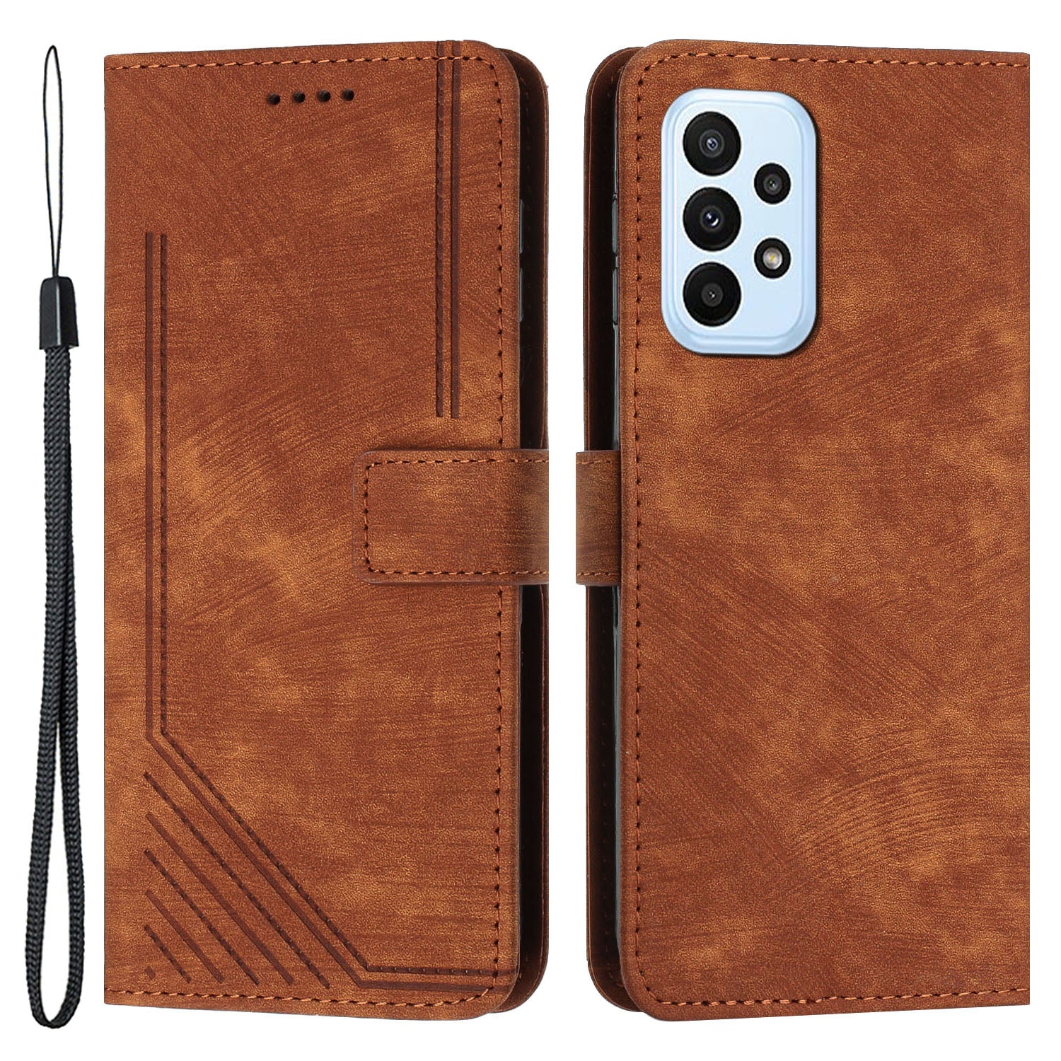 For Samsung Galaxy A72 4G / 5G Wallet Phone Case Skin-Touch Lines Imprinted PU Leather Flip Cover For Samsung Galaxy A72 4G / 5G Wallet Phone Case Skin-Touch Lines Imprinted PU Leather Flip Cover